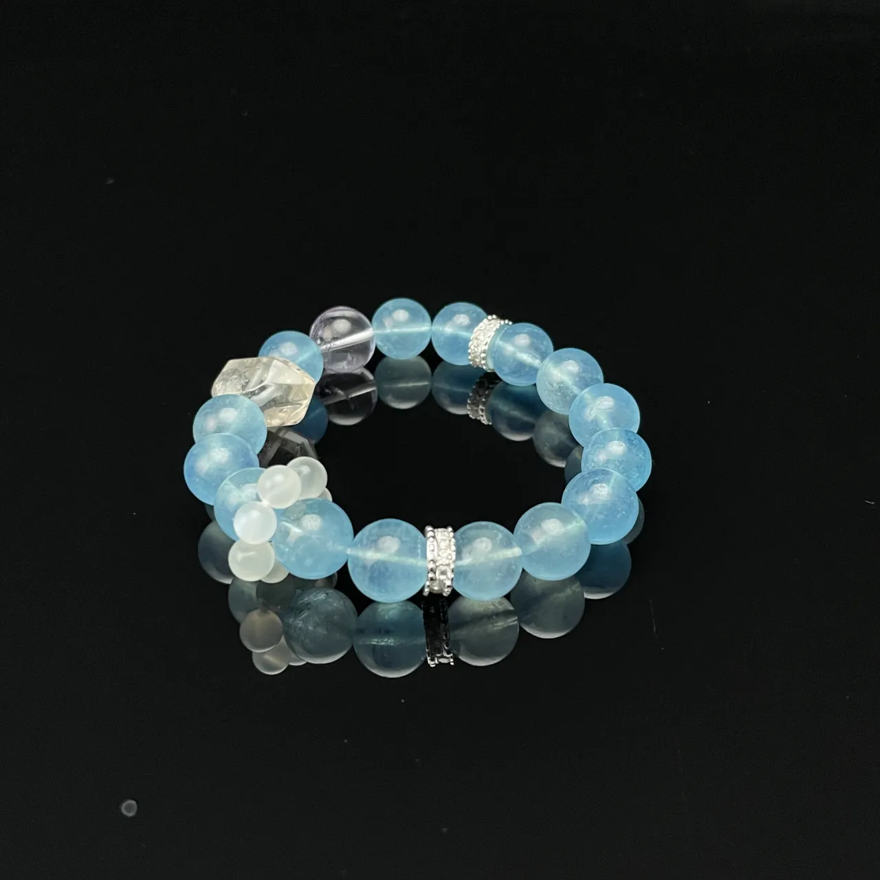 Clear Quartz Tidal Aquamarine Crystal Bracelet Birthday Customization Custom Bracelet 3