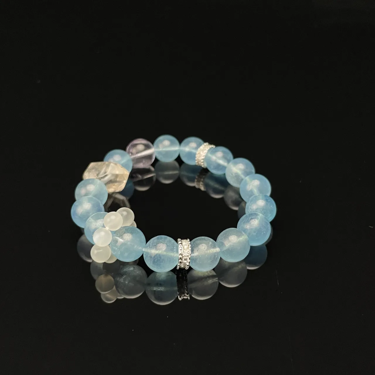 Clear Quartz Tidal Aquamarine Crystal Bracelet Birthday Customization Custom Bracelet 4