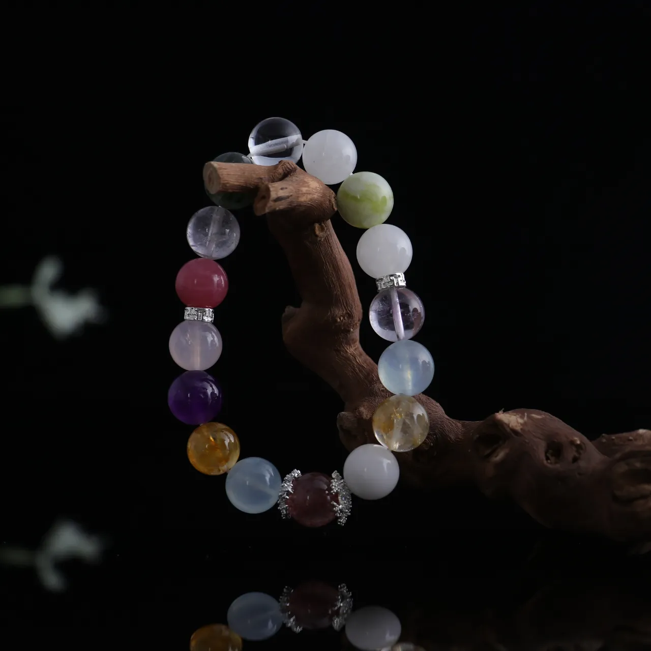 Meringue. High-quality Kunzite Aquamarine Moonstone Gold Rutilated Quartz. Natural Crystal Bracelet Customization. Birthdate Personalization. Free Calculation. 3