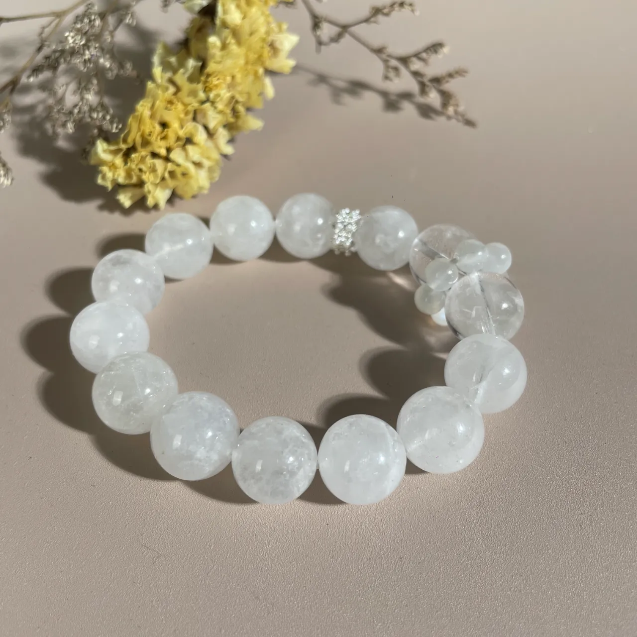 白水晶婚紗幽靈天然水晶手串輕奢款可八字定制 4