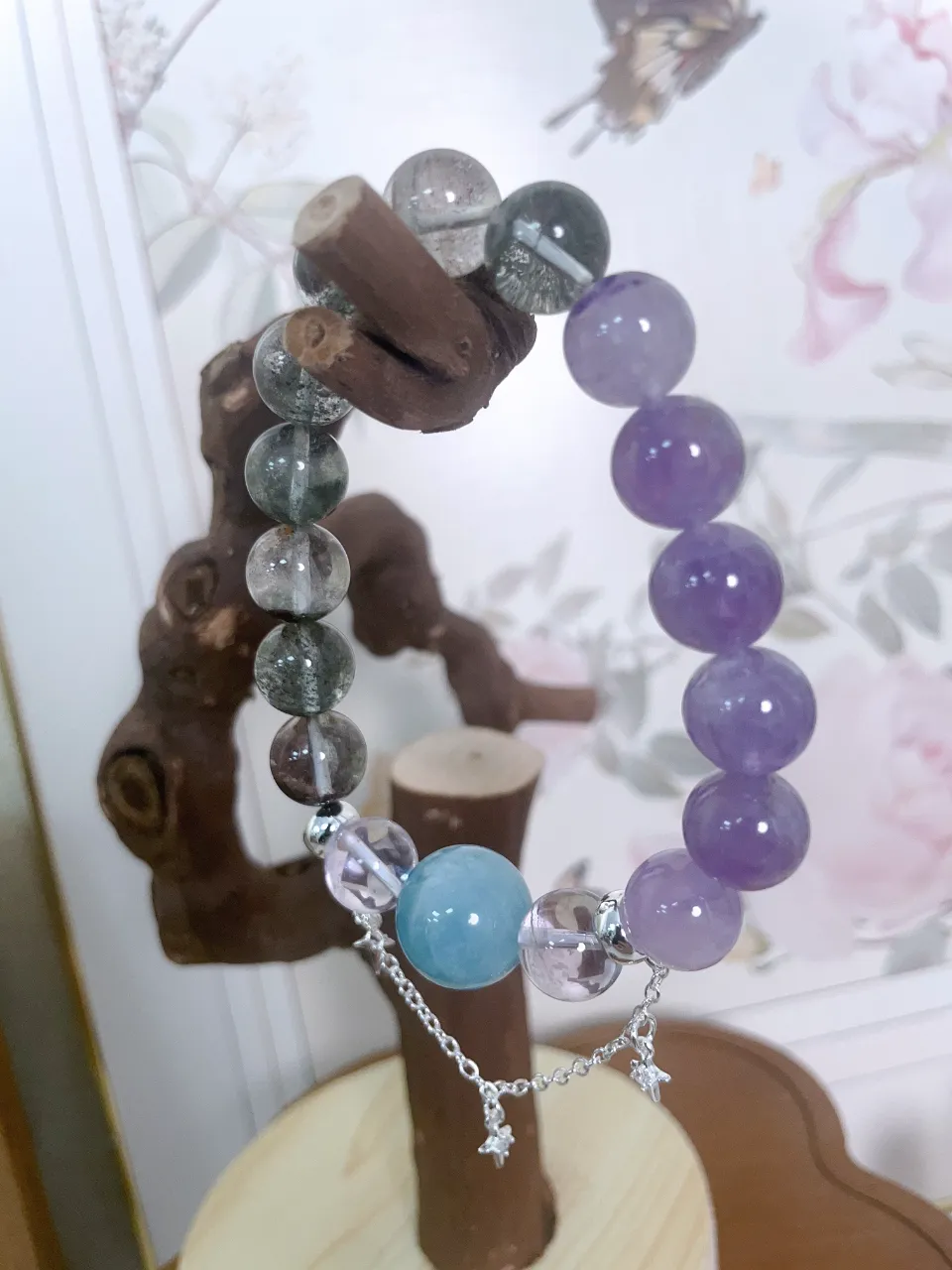 客製款天然水晶手串紫水晶海藍寶綠幽靈招財改運免費測算 3