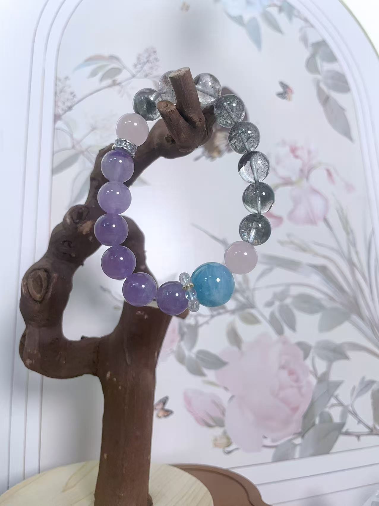 客製款天然水晶手串紫水晶海藍寶綠幽靈招財改運免費測算 圖片 5