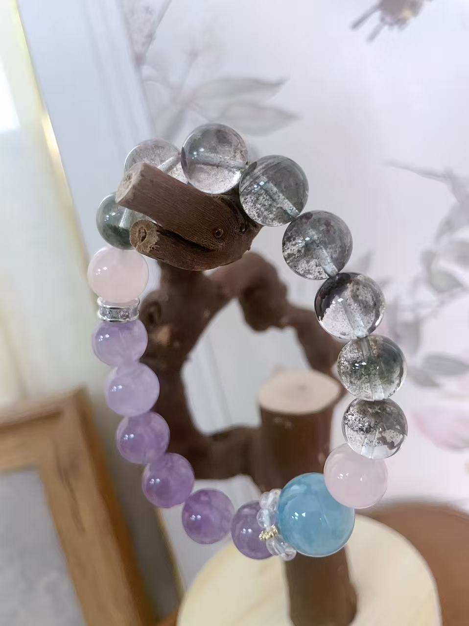 客製款天然水晶手串紫水晶海藍寶綠幽靈招財改運免費測算 圖片 7