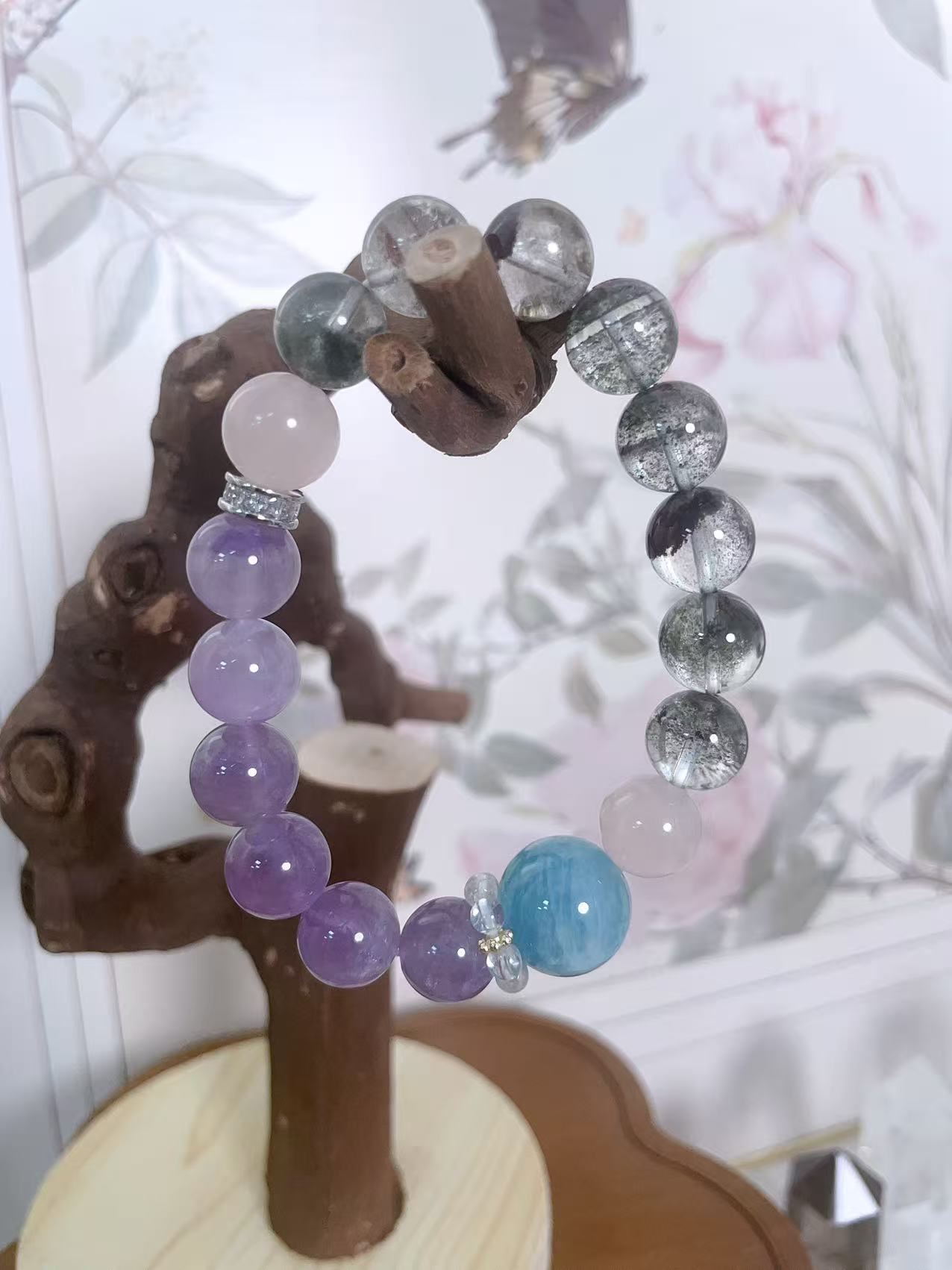 客製款天然水晶手串紫水晶海藍寶綠幽靈招財改運免費測算 圖片 9