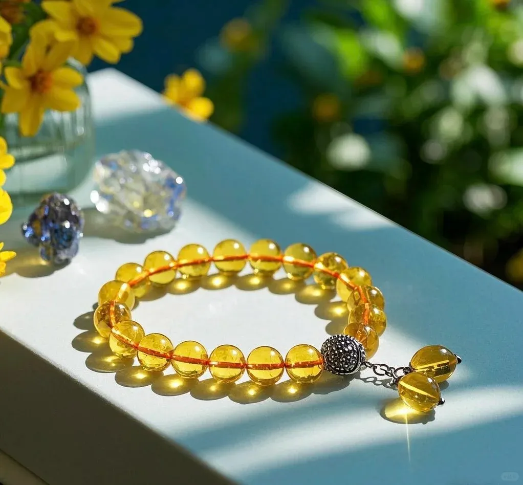 天然黃水晶手串財富之石增強自信調節消化系統 圖片 2