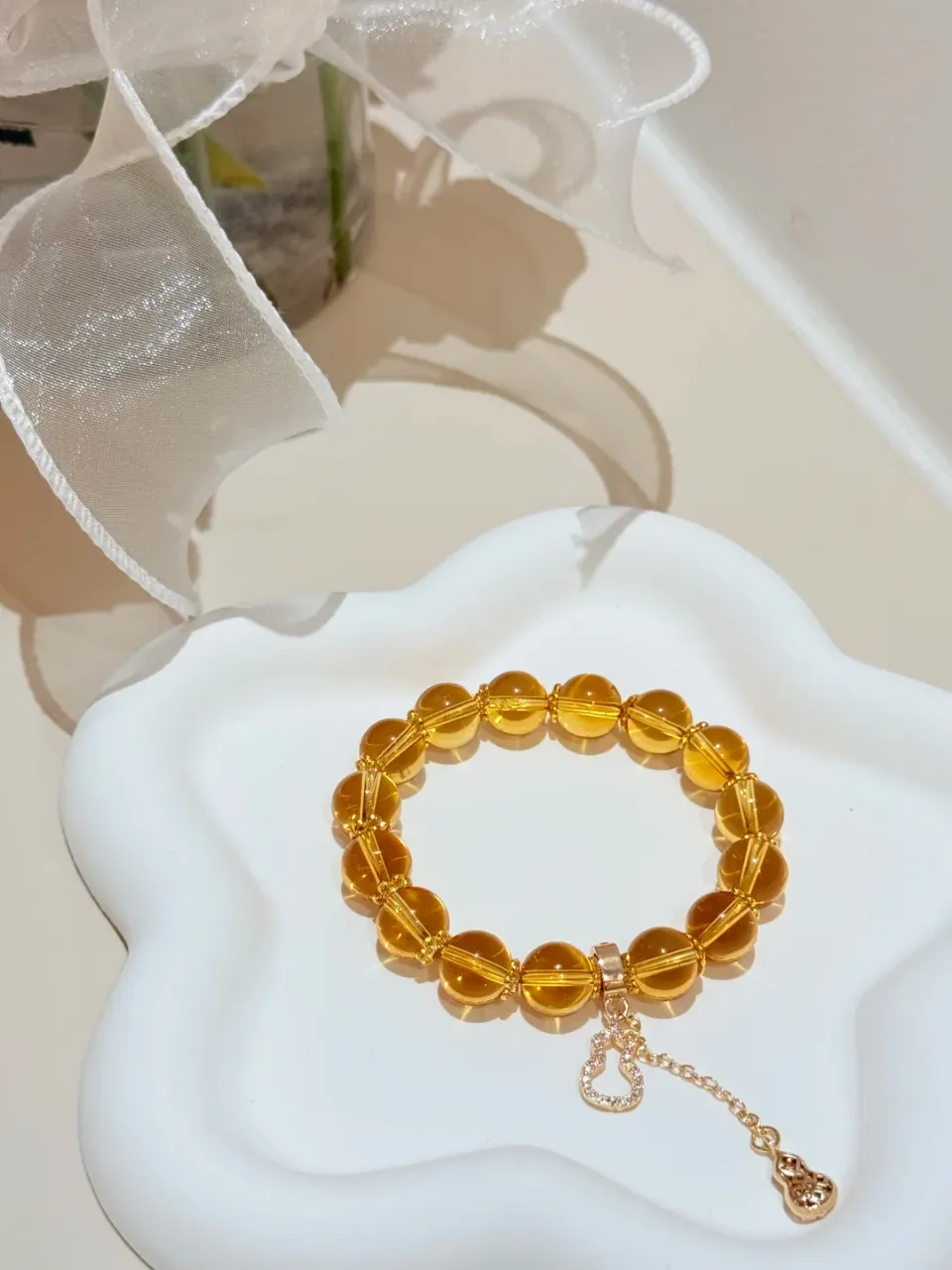 開運必備黃水晶天然水晶手串招財安身心首選 2